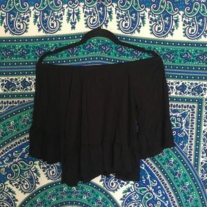 black off the shoulder shirt